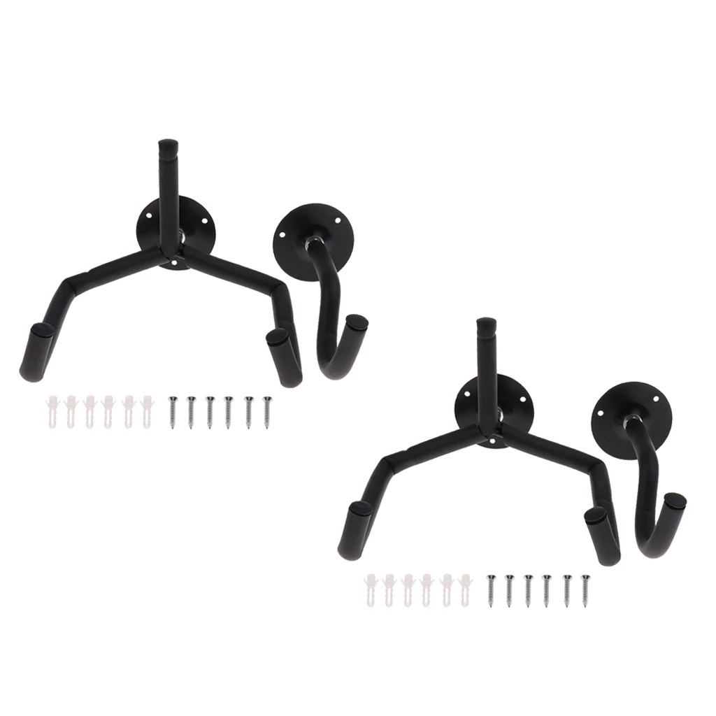 2 Pcs Guitar Holder Hooks Stands Hangers Wall Mount Display with Screws Fits All Size Guitars Bass Mandolin Banjo Ukulele