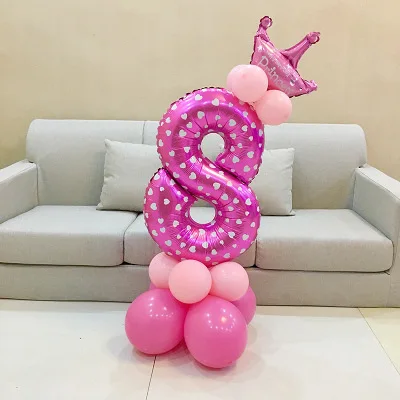 Pink 8 1 комплект воздушные шары в форме цифр номер Фольга воздушные шары на день рождения, свадьбу, Рождество вечерние Декор поставки на день рождения воздушные шары - Цвет: Pink 8