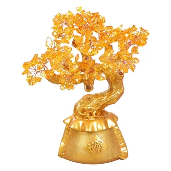 

Delicate Lucky Tree Adornment Creative Money Tree Ornament Bonsai Household Money Tree Ornament Crafts for Home Office