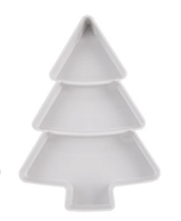 Креативная Рождественская елка форма конфеты закуски орехи семена сухие фрукты пластиковые тарелки миски чаша поднос для завтрака товары для дома, кухни - Цвет: white