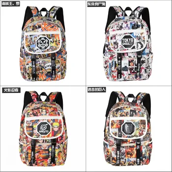 

Anime Naruto One Piece Tokyo Ghoul Cartoon Backpack Attack on Titan School Bag Rucksack Laptop Travel Rucksack Satchel Gifts