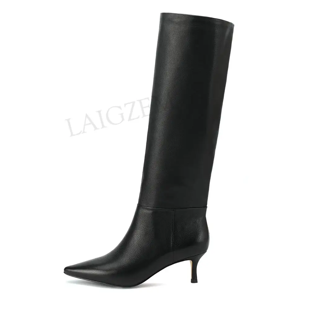 knee high kitten heel boots