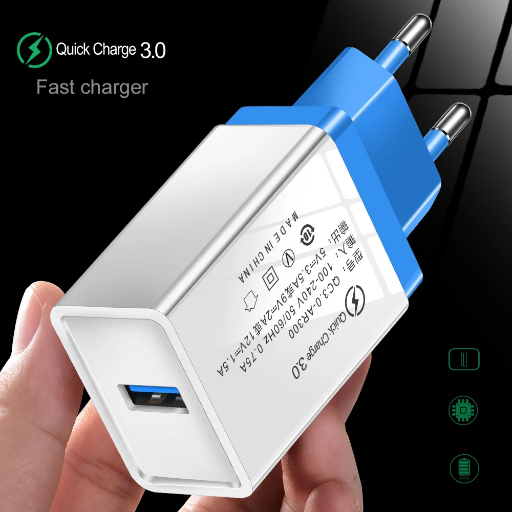 

Quick Charge 3.0 QC 3.0 4.0 Fast charger USB portable Charging Mobile Phone Travel Charger For iPhone Samsung Xiaomi Huawei
