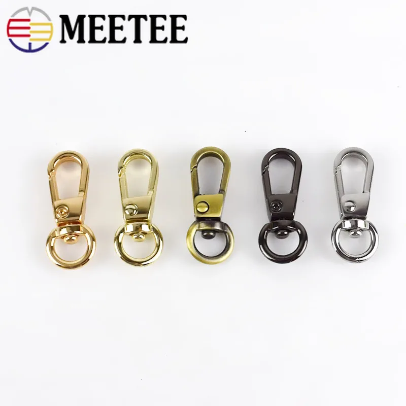 Meetee 10 шт. 8*31 мм металлический брелок с пряжкой аксессуары для сумок зажим Пряжка DIY ремень Sanp крюк Ремесло Украшение F3-28
