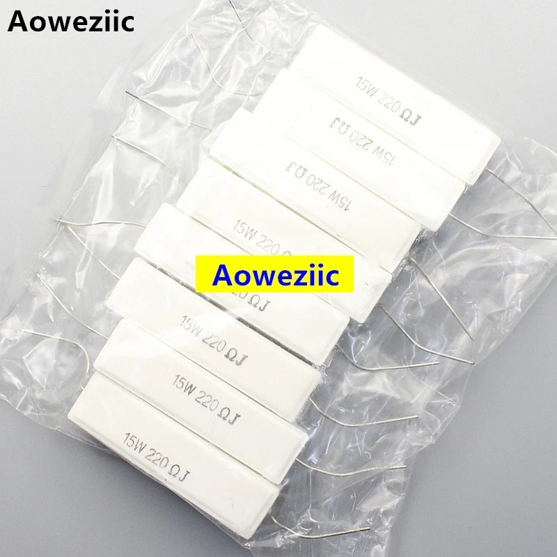 

Горизонтальный цементный резистор 15W220RJ 15w220Ω J RX27, 15 Вт 220 Ом 15W220R, керамическое сопротивление, точность 5%, сопротивление мощности, 10 шт.