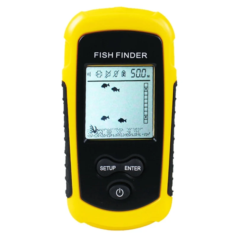 

100M Portable Sonar LCD Fish Finders Fishing Tools Fishing Alarm Transduce Depth Finders For Kayak Ice Fishing tools yellow new