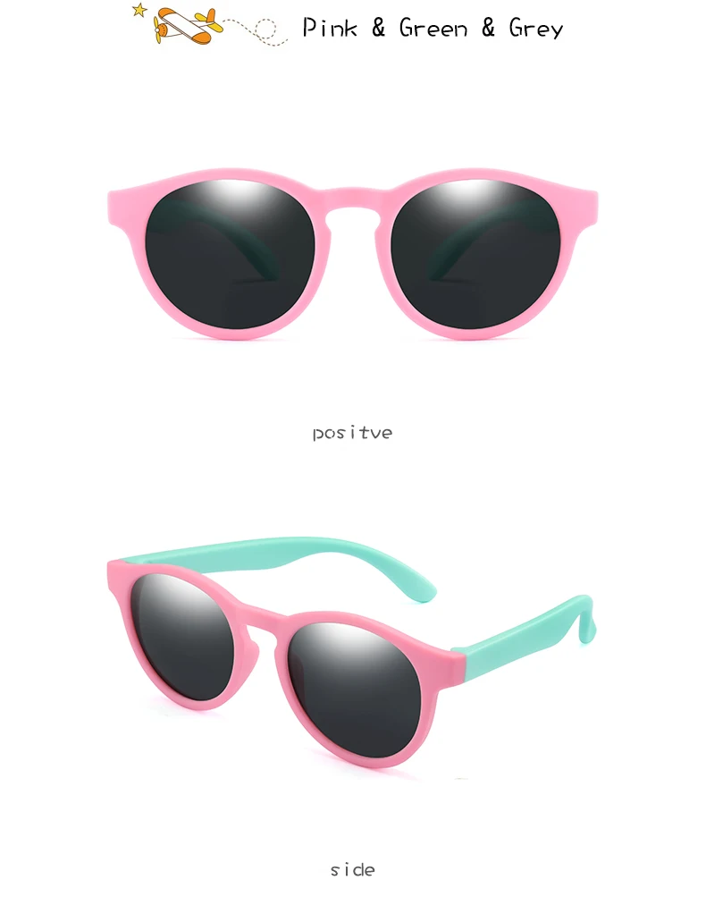 LongKeeper детские солнцезащитные очки детские круглые поляризованные TR90 солнцезащитные очки с автомобиля чехол для девочек и мальчиков Детские красочные силиконовые Gafas UV400