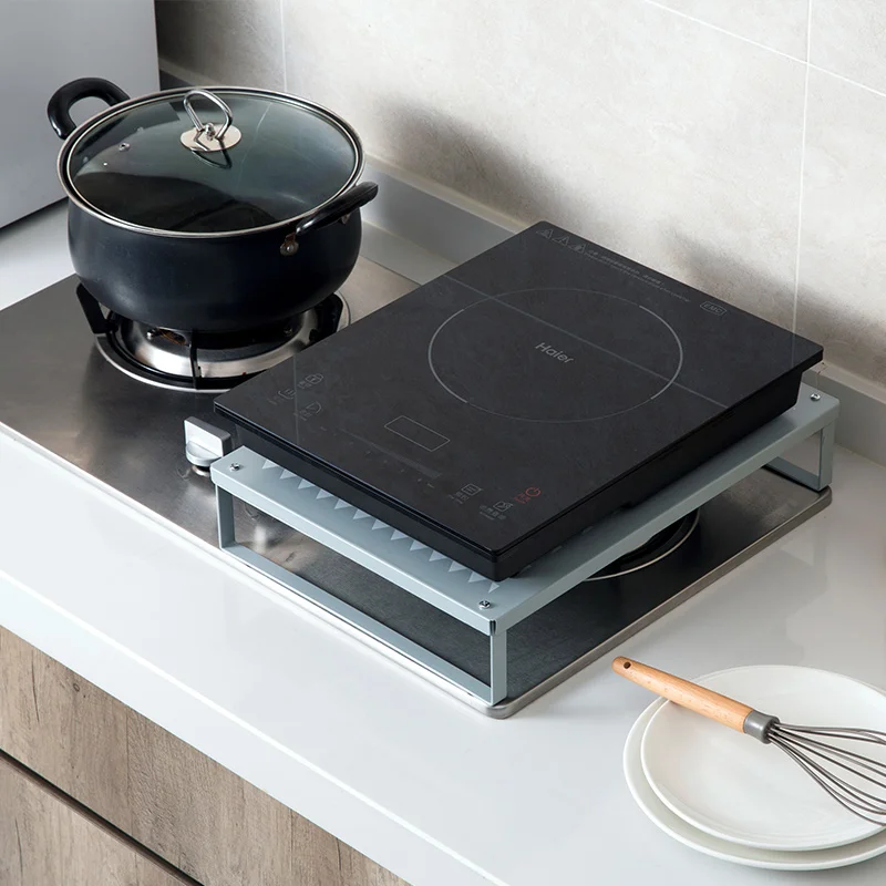  Wrought iron multi-function rack kitchen induction cooker bracket home hob storage microwave oven s - 4000036973534