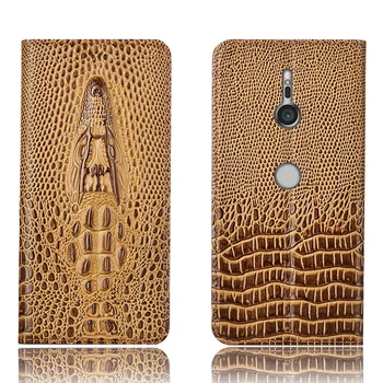 

Crocodile head pattern genuine leather case card slot holder for Sony Xperia XZ3/Sony Xperia XZ2 phone case funda back cover