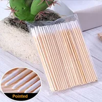 Disposable Cotton Swab Lint Free Micro Brushes Wood Cotton Buds Swabs Ear Clean Stick Eyelash Extension Glue Removing Tool 2