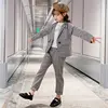 Mode mariage enfants costume ensembles pour filles Plaid costume formel vestes + pantalon école Blazer ensemble filles vêtements enfants vêtements 8 10Y ► Photo 1/6