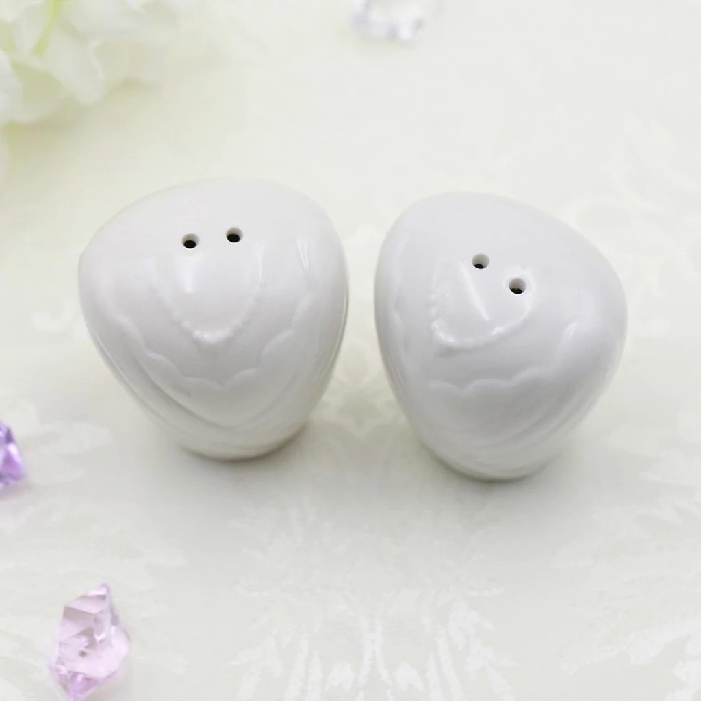 2Pcs Ceramic Cruet Spice Jar Salt And Pepper Shaker Wedding Gift Table Decoration Tabletop Decoration Spice Container 