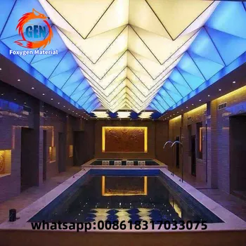 

Led Decoration Lightweight Panel Design Acoustic Board False Plastic Light Cover Beautiful flower PVC Stretch Ceiling