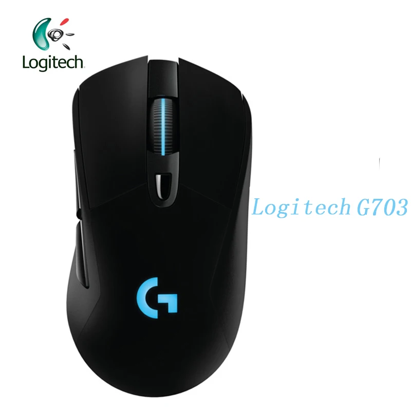 Беспроводная игровая мышь logitech G703, 2,4 ГГц, с RGB, настоящая, 12000 dpi, оптическая, эргономичная, официальный тест агентства для ПК, ноутбука