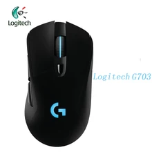 Беспроводная игровая мышь logitech G703, 2,4 ГГц, с RGB, настоящая, 12000 dpi, оптическая, эргономичная, официальный тест агентства для ПК, ноутбука