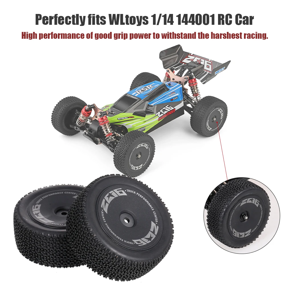 Wltoys 2 шт. задние колеса для WLtoys 1/14 144001 радиоуправляемые автомобильные шины