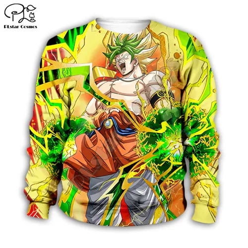 Детская толстовка с капюшоном с 3D принтом «Dragon Ball Z», толстовка на молнии, футболки для маленьких мальчиков, уличная одежда, штаны, комплект для детей