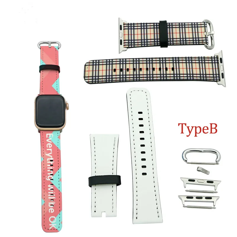 FREE SHIPPING 10pcs/lot Blank Sublimation PU Leather Apple Watch Strap for Heat Transfer Printing Blank Consumables DIY Craft free shipping 10pcs lot sublimation blank pin nametag id card diy craft sublimation transfer by heat press dye ink