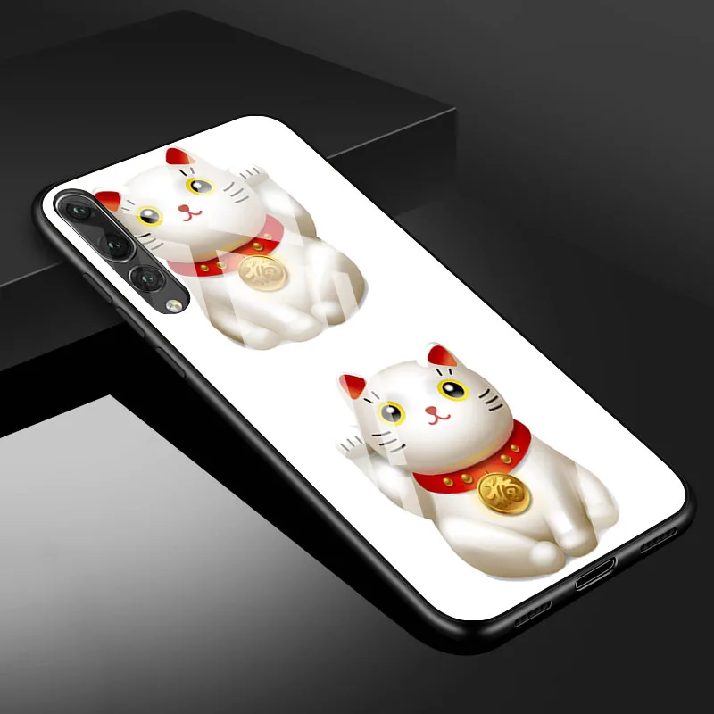 Кот Плутос закаленное Стекло чехол для телефона для huawei P20 P30 lite P20 P30 PRO MATE20 lite MATE20PRO Honor 10