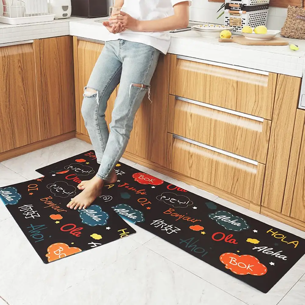HobbyLane домашние прямоугольные водонепроницаемые Нескользящие кухонные ковры маслостойкие кожаные напольные коврики геометрическая абстракция