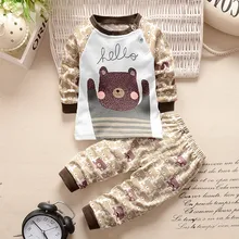 Newborn Infant Baby Boys Girls Cartoon Print Hoodie Tops Shirt+Pants Outfits Set baby girl clothes baby boy clothes ropa niña