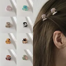 

Small hollow mini hairpin Acrylic Hair Clamp Geometric Women Make Up Bath Hair Accessories Multiple Colorful Headwear Hair Clip