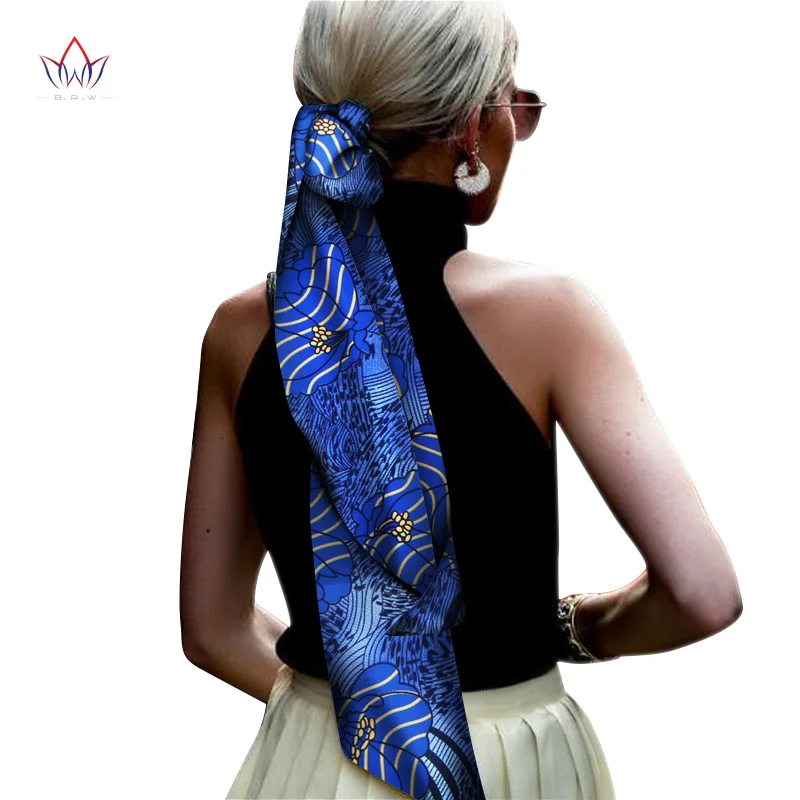 1 BRW Boho шикарный Африканский принт узел лента для волос Лариат фторуглеродная леска аксессуары для волос Африканский Воск Печать Ткань аксессуары WYB368 - Окраска металла: 1