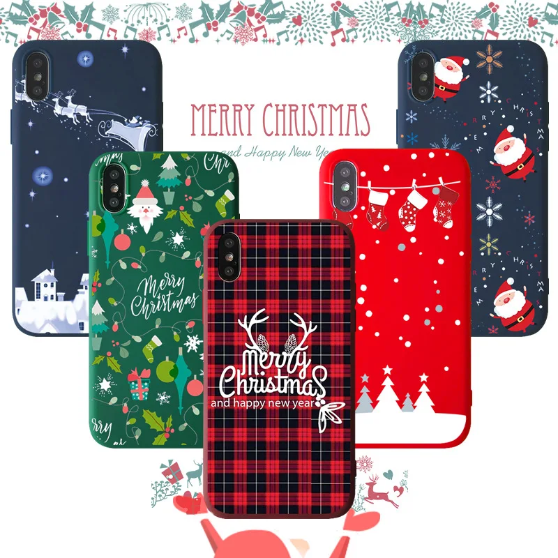 

For iPhone 11 Case Cartoon Christmas Phone Case For iPhone 11 Pro Max XR X Xs Max 7 8 6 6s Plus Santa Claus Lovely Back Cover