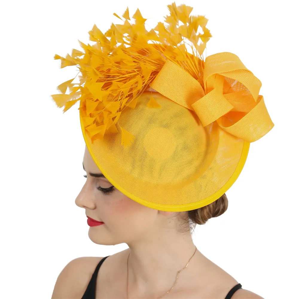 

Formal Dress Party Dinner Women Headpiece Fancy Amazing Fascinator Hat With Fancy Feather Hair Accessories Derby Headwear Clip