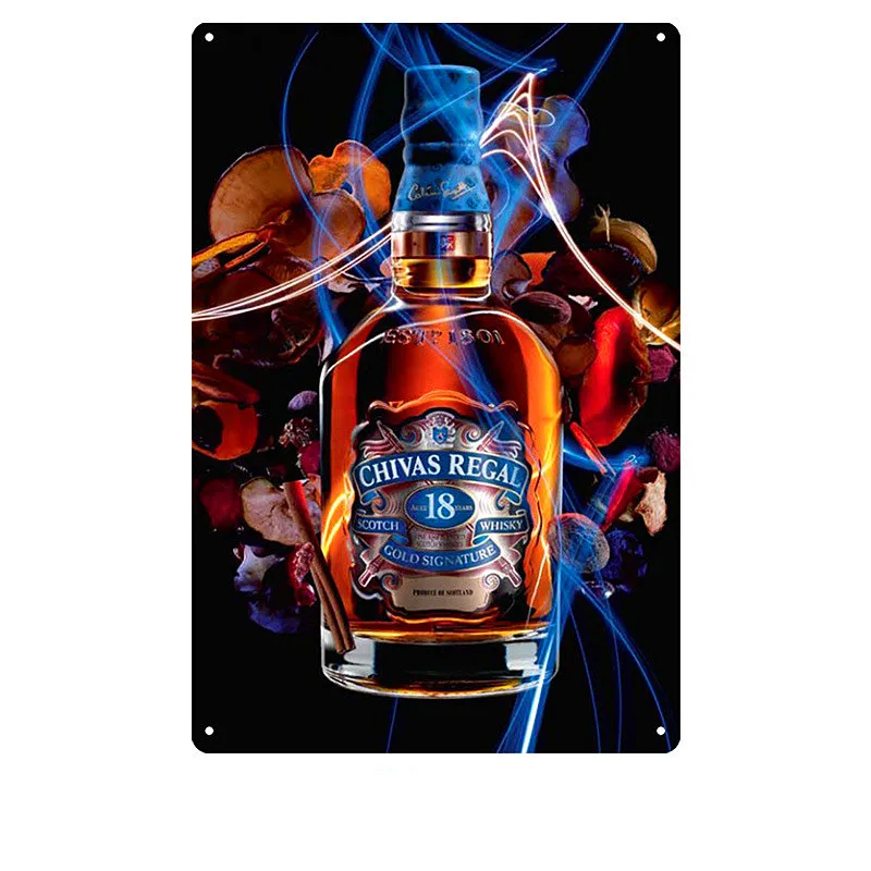 24 Chivas Regal табличка пивная винтажная металлическая жестяная вывеска наклейки на стену для бара, паба, клуба, украшение для дома, Настенный декор, виски, художественный плакат, тарелки - Цвет: 24