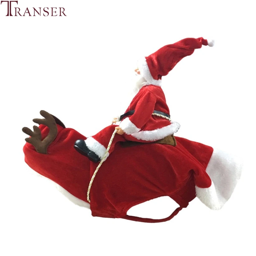 Transer, новинка, Рождественский костюм для собак, Санта Клаус, для езды на оленях, одежда для собак, трансформированное домашнее животное, собачье пальто для маленькой собаки, наряд 9828