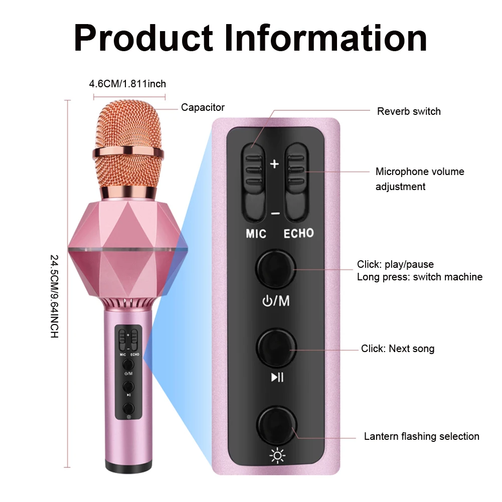 K7 караоке микрофон беспроводной Bluetooth динамик Многофункциональный портативный умный микрофон ручной микрофон Запись микрофон