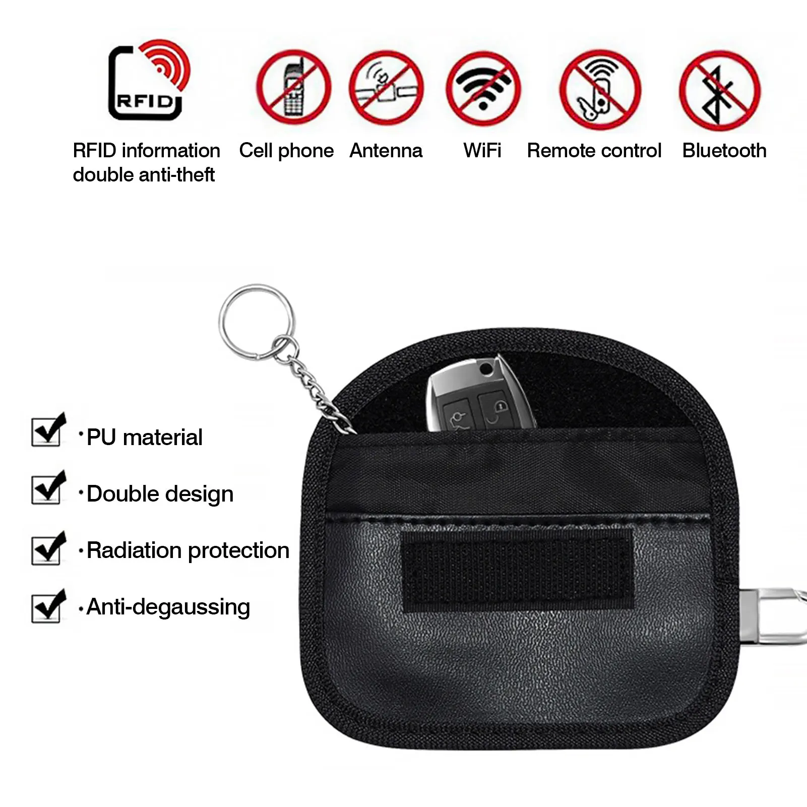 Car Key Signal Blocker Case Rfid Signal Blocking Bag Antiradiation