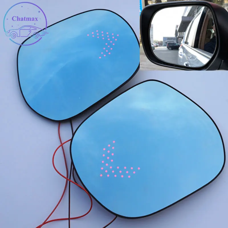 

For Toyota Land Cruiser 07-16 Car Left Right Side Wing Rearview Blue Mirror HD Glass Lens With Heated Function LED Turn Signal