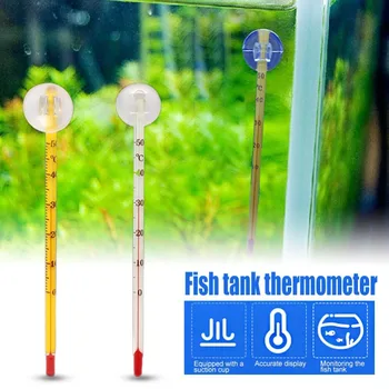 

15CM Fish Tank Glass Aquarium Thermometer Aquarium Submersible Glass Thermometer Decor With Suction Cup For Acuario Aquario