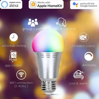 

BTMETER RGB LED Smart Light Bulb E26 E27 7W Remote Control Time Setting Dimmable Bulbs 3000K 6000K With APP