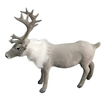 

1pc Simulation Reindeer Deer Model Artificial Plush Reindeer Decoration Xmas Deer Toy for Children Home