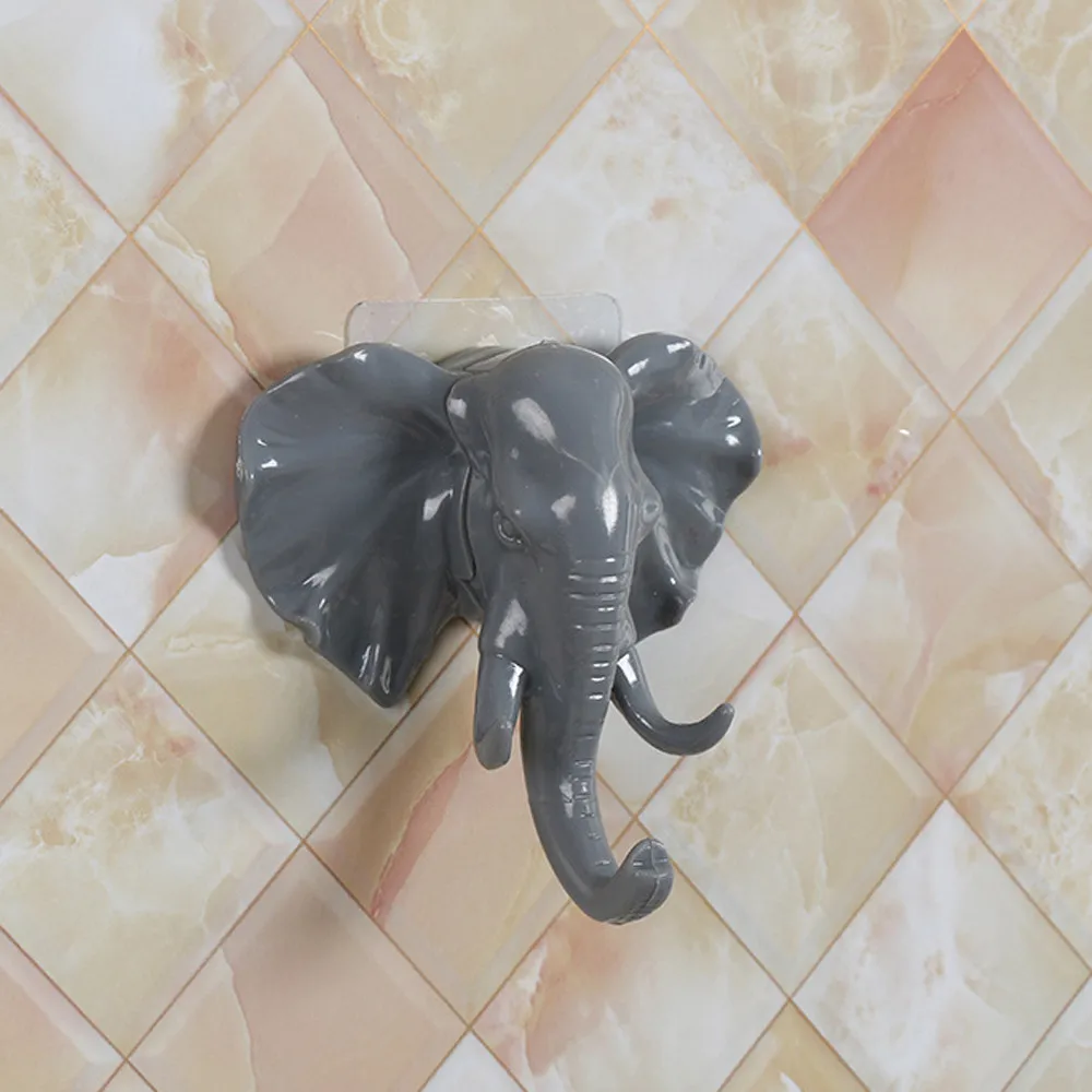 Дверной крючок голова слона кухня самоклеющаяся настенная вешалка сумка ключи клейкий держатель аксессуары для ванной комнаты