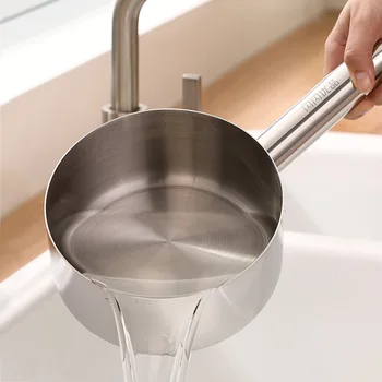 

1-2Pcs/Set 201Stainless Steel Thicken Water Scoop Kitchen Long Handle 2019NEW Quality Chef Spoon Cooking Noodle Pot Kitchenware