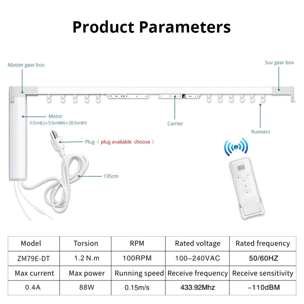 Zemismart New Design WiFi Curtain Motor Tuya Smart