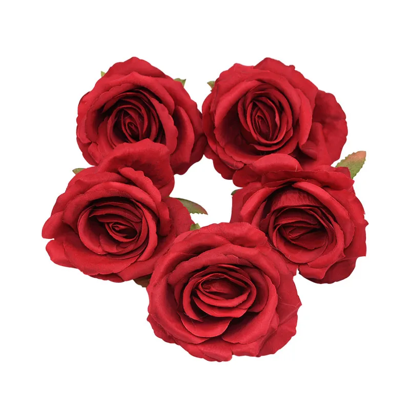 NEW 5/10pcs 10cm Artificial Flowers Head Silk Rose Flower For Wedding Home Decoration Fake Flowers DIY Wreath Scrapbook Supplies