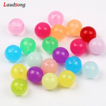 

6-20MM Mixing Color Acrylic Round Beads Spacer Loose Beads For Jewelry Making Diy Handmade Bracelets Necklaces