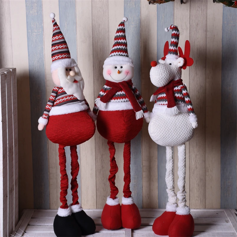 

110cm Retractable Santa Claus Snowman Elk Dolls Merry Christmas New Year Gift Christmas Decorations for Home enfeites de natal