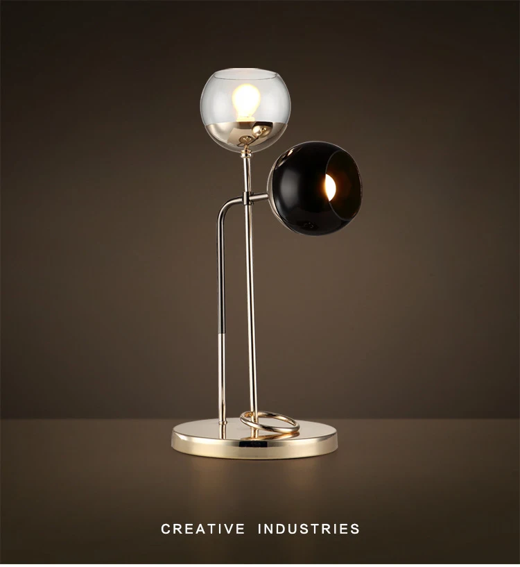 Современная простая стеклянная Светодиодная настольная лампа Luminaria Lustre Gold lustre металлический Настольный светильник для спальни s светильники Настольная лампа для кабинета настольная лампа