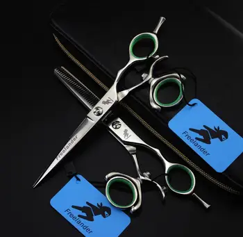 

5.5" 6" Japan imported 440c 360° Rotary handle durable flying shears hairdressing scissors household plus thin cut bang scissors