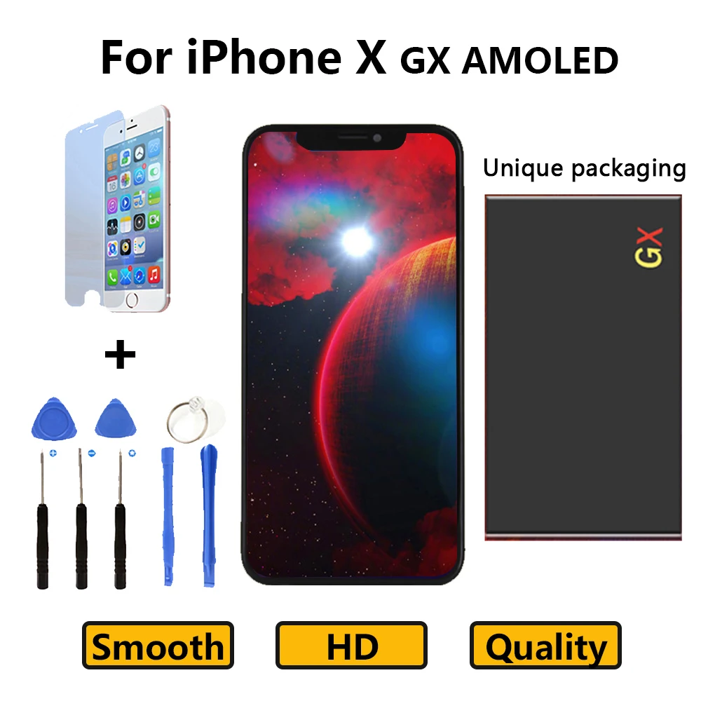 100% без битых пикселей AAA + OLED дисплей для iPhone X ЖК сменный цифровой сборки 3D