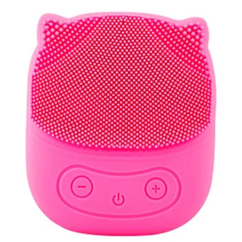 

Red Electric Silicone Facial Cleansing Brush Sonic Vibration Massage USB Rechargeable Smart Ultrasonic Face Cleaner Beauty Tool