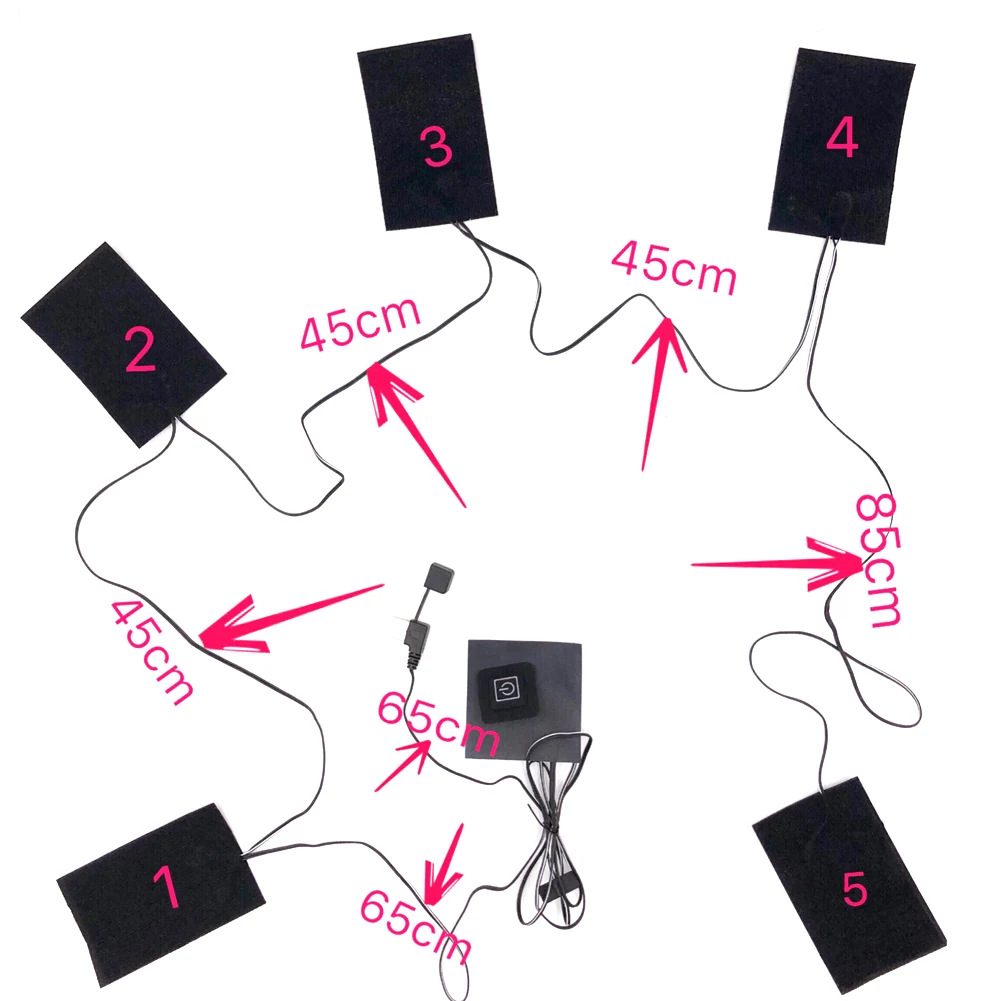 3/5 шт USB Заряженная одежда грелки электрические грелки для жилета куртки