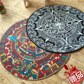 

The Maya personality totem carpet folk style round the living room bedroom computer chair cushion blanket tent hallway mat rug