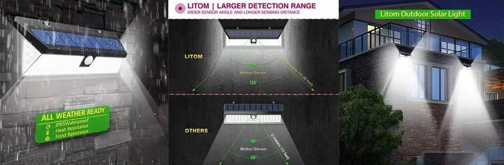 118 LED Solar Light Outdoor Solar Lamp Motion Sensor Solar Powered Spotlight 3 Modes Wall Sunlight For Street Garden Decoration (5)